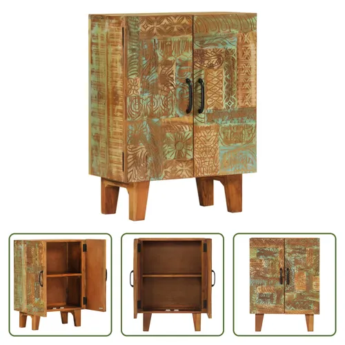 The Living Store Sideboard Handgeschnitzt 55x30x75 cm aus Altholz