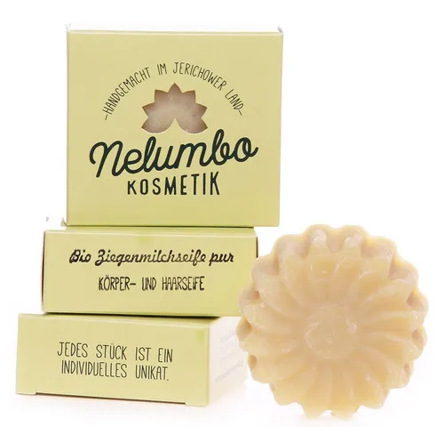 Nelumbo Kosmetik Handseife Ziegenmilchseife pur, 75 g