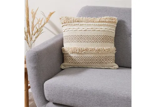 Andiamo Dekokissen Livia, Ethnomuster, 45x45 cm in weiß von Andiamo