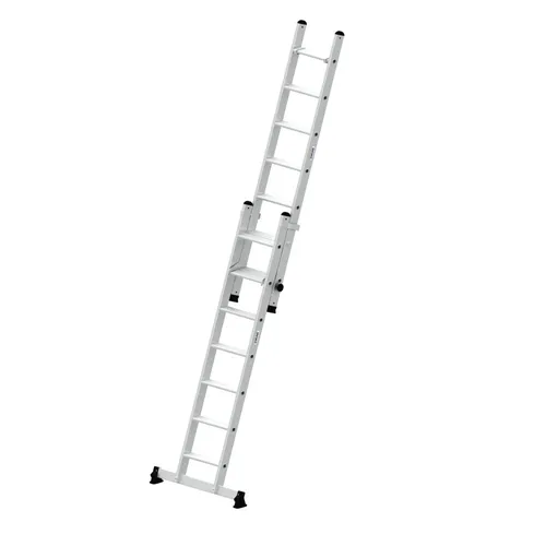 MUNK Schiebeleiter 40666 – 11 + 10 Stufen, 2-teilig, bis 6,20 m Arbeitshöhe