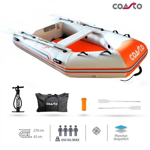 COASTO Schlauchboot mit Dropstitch Boden Dingi Beiboot Motorboot Ruderboot 270cm