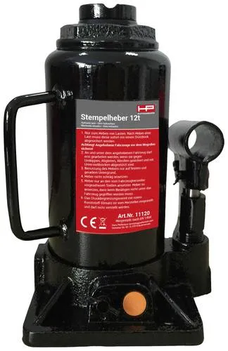 HP Hydraulischer Wagenheber 12 t - Sicher und Vielseitig - Wagenheber für bis zu 12 t, mit Sicherheitsventil und verstellbarer Arbeitshöhe von 230 - 465 mm, ideal für Werkstätten und Heimwerker.