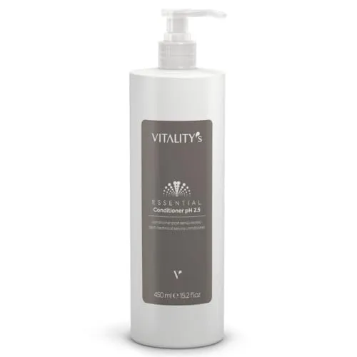 Vitality's Essential Conditioner pH 2,5 - 450 ml - Haarpflege für geschmeidiges, glänzendes Haar. Mit pH 2,5 zur Wiederherstellung der Haarstruktur und angereichert mit Illipebutter für intensive Feuchtigkeit und Entwirrung.
