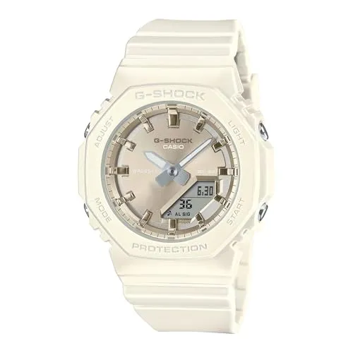 Casio Watch GMA-P2100ST-7AER - Elegante Damenarmbanduhr mit perlmuttartigem Glanz, bietet Kalender, Stoppuhr und Alarm. Wasserdicht bis 20 bar, in edler Geschenkbox mit 2 Jahren Garantie.