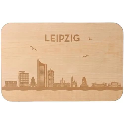 Goodtimes Leipzig Skyline Frühstücksbrett 23cm x 15cm x 1cm
