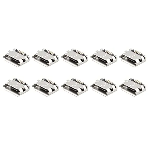 Futheda 10 Stück Micro USB Buchse Stecker Typ B Buchse 180 Grad 5-Pin SMD SMT Löten PCB Halterung für Telefon