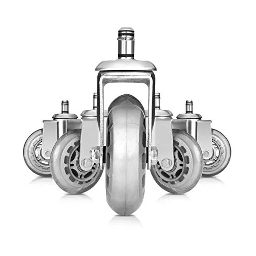 Kaleurrier Robuste Lenkrollen-, Premium-Gummirollen für Bürostühle, Rollhocker oder Zeichenstühle, universelles Rollerblade leichtgängiges Rollen (5 Stück)