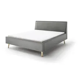 Polsterbett Fairford - Grau, 196x105x224 cm - Komfortbett in modernem Design mit gepolstertem Kopfteil für gemütliches Anlehnen. Hochwertige Materialien und verschiedene Farben verfügbar. Ideal für stilvolle Schlafzimmer.