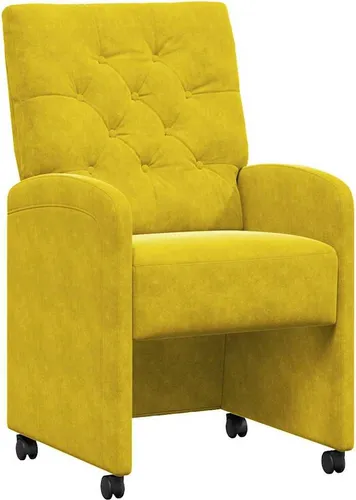 vidaXL Esszimmerstühle mit Rollen 2er Set Gelb von vidaXL