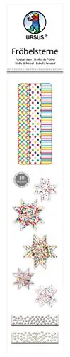 Ursus 34750000 - Papierstreifen für Fröbelsterne, bunt und hochwertig, 60 Streifen für bis zu 15 Sterne in verschiedenen Größen