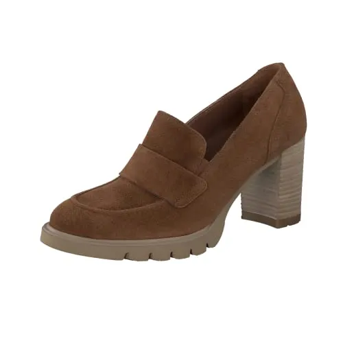 Paul Green Damen Hochfront-Pumps - Elegante Mittelbraune Pumps für jeden Anlass - Damen-Pumps mit bequemem Blockabsatz (6,4 cm) und leichtem EVA-Sohle, perfekt für stilvolle Auftritte und den ganzen Tag Tragekomfort.