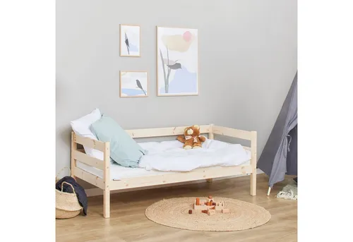 HOPPEKIDS ECO Comfort Kinderbett - Kinderzimmermöbel aus Kiefer Massivholz, zertifiziert mit dem Nordischen Umweltzeichen für höchste Sicherheit und umweltfreundliche Produktion.