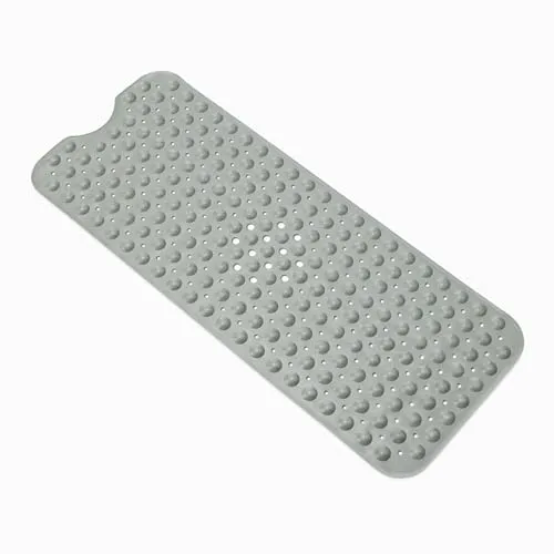 Amazon Basics Rutschfeste Badematte mit Saugnäpfen für Badewanne und Dusche, 40 Zoll x 16 Zoll, Grau