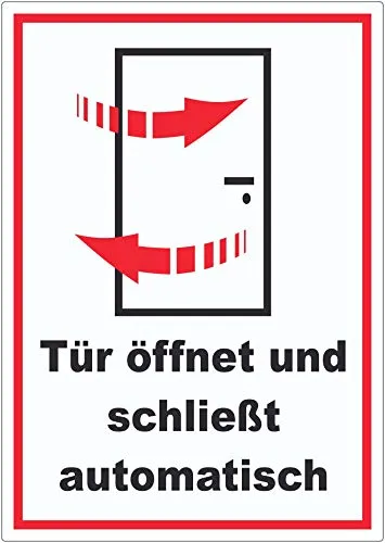 Tür öffnet und schließt automatisch Aufkleber A5 (148x210mm)