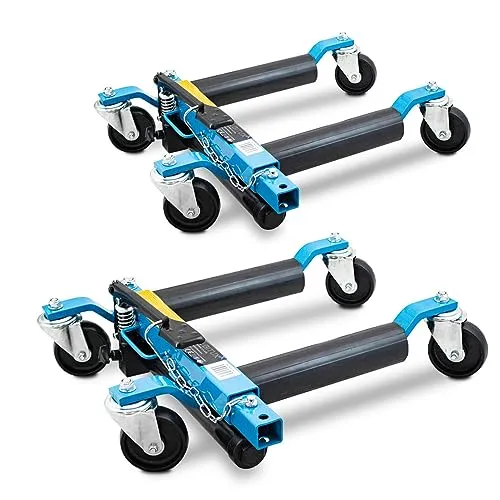 BITUXX 2x Rangierhilfen hydraulisch Wagenheber Rangierroller Blau - Wagenheber & Unterstellböcke mit einer Tragkraft von 680 kg, ideal für PKW und durch das flache Design besonders platzsparend.