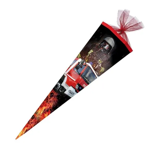 Nestler Schultüte Feuerwehr 2019, 85 cm eckig, Tüll