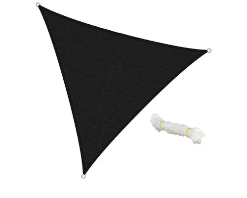 ECD Germany Sonnensegel Schattenspender für Terrasse 100% HDPE mit UV Schutz, Wettersegel 3,6x3,6m Dreieckig Anthrazit wasserabweisend&atmungsaktiv