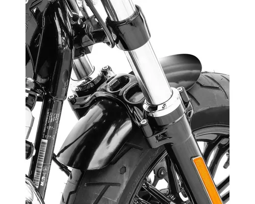 Craftride Halter Metall Front Fender Kurz für Harley Davidson Sportster Forty Eight 48 - Gardinenstangenhalter mit sportlichem Look, ersetzt den Original-Fender und sorgt für einen ultralässigen Auftritt. Anbaufertig und schwarz lackiert, keine weitere Lackierung nötig.