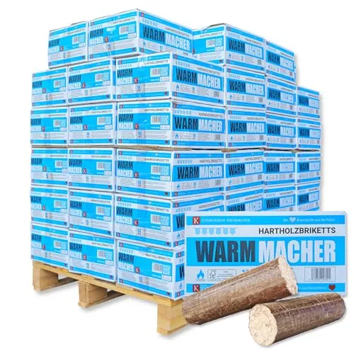 Nestro Briketts Hartholzbriketts aus Buche & Eiche im Karton | 70 x 10 kg Holzbrikett auf Palette | Energie Kienbacher® 700 kg