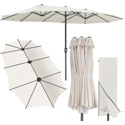 Kingsleeve® Sonnenschirm 460x270 cm mit UV Schutz 80+ in beige von Kingsleeve