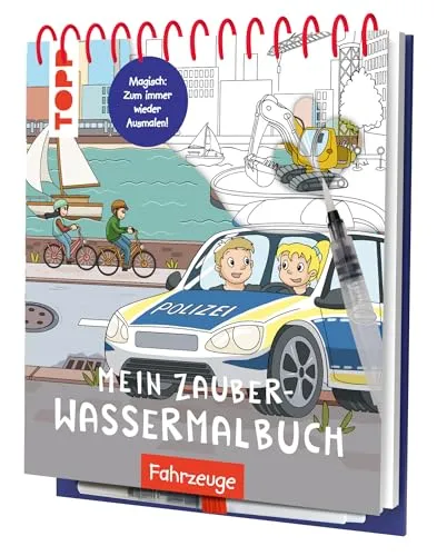 Mein Zauber-Wassermalbuch Fahrzeuge: Mit Wasserstift anmalen, trocknen lassen, neu anmalen (Wassermalbücher)