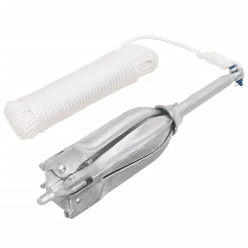 vidaXL Klappanker mit Seil Silber 10 kg in silber von vidaXL