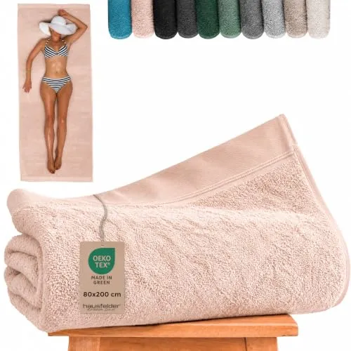 Hausfelder Saunahandtuch 80 x 200 cm – Hellrosa Frottee-Tuch, weich & saugstark