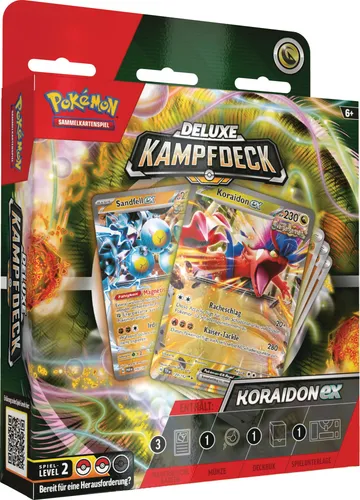 Pokémon Deluxe Battle Deck August 2024 DE - Sammelkarten – Erleben Sie das ultimative Spielerlebnis mit holografischen Karten und einzigartigen Terakristall-Pokémon-ex für spannende Duelle!