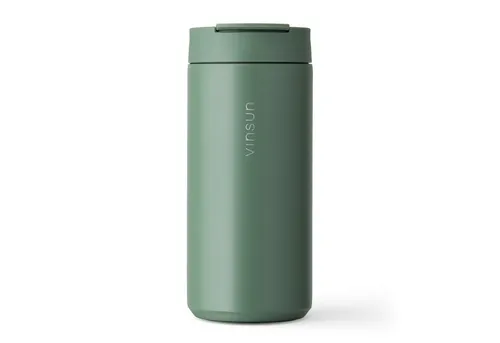 Vinsun Thermobecher Edelstahl Isolierbecher 350ml - Kaffeebecher doppelwandig isoliert, 2-tlg., Edelstahl, BPA frei, auslaufsicher, bruchfest, Kalt- und Heißgetränke