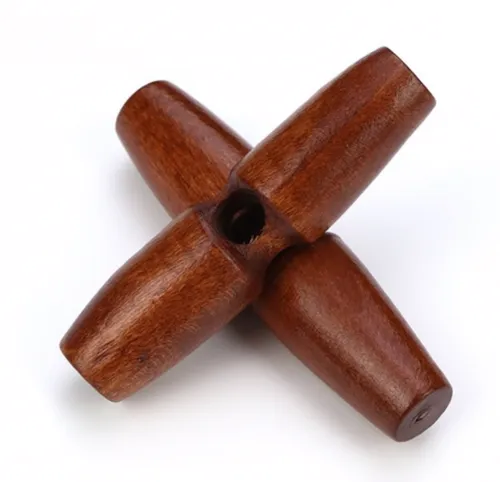 Knebelknöpfe kastanienbraun 30mm 1 Loch Längsknöpfe braun rotbraun 3cm braun 12