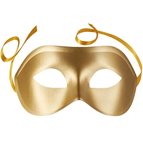 dressforfun 900883 Venezianische Maske für Damen Herren, einfarbige Augenmaske, matte Maskerade Maske für Kostüm Fasching Karneval Halloween Party Ball Oper - diverse Farben - (gold |Nr. 303534)