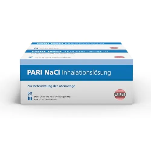 PARI Kochsalzlösung zum Inhalieren für Kinder und Erwachsene – 120 Ampullen á 2,5ml NaCl 0,9 Inhalationslösung