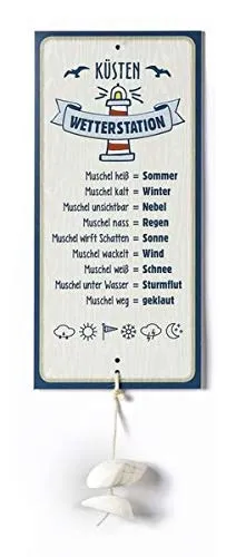 Schild Alu Wetterstation Küste + Muscheln
