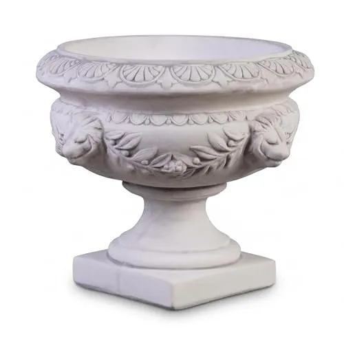 gartendekoparadies.de Barock Pflanzschale mit Löwenköpfen, 35 cm - Elegante Pflanzschale im Barock-Stil, frostfest und ideal für stilvolle Gartenakzente. Mit 10 Litern Volumen ist sie perfekt für üppige Bepflanzungen.