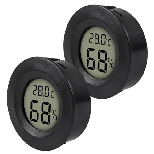 2Pack Thermometer Innen, Digital Mini-Hygrometer-Thermometer Digitaler LCD-Monitor Innen-Außen-Feuchtemessgerät für Luftbefeuchter Keller Babyzimmer Fahrenheit oder Celsius