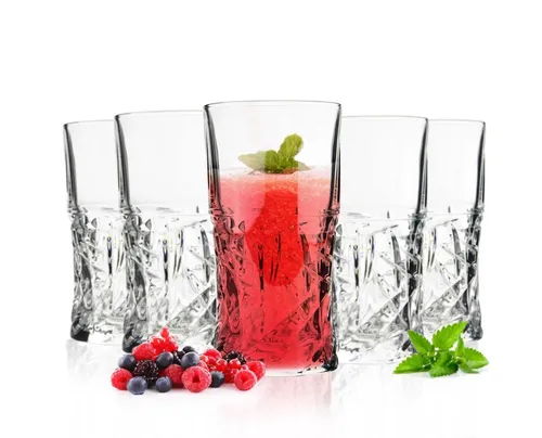 Sendez Whiskyglas 6 Whiskeygläser mit Schliff 250ml Wassergläser Longdrinkgläser, 6-tlg., Glas