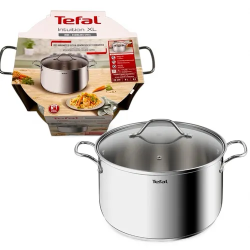 Tefal Intuition XL B8646404 Großer Edelstahl-Kochtopf 28 cm/8L Neu & Versiegelt