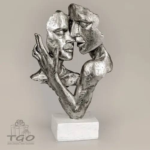 Formano Deko Büste Paar weiss-silber 19x32cm - Figuren & Skulpturen: Moderne Deko-Büste in elegantem Weiss-Silber, ideal für jeden Raum und verleiht Ihrem Zuhause einen stilvollen Akzent.
