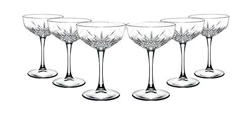Pasabahce 440236 Sektschale „Timeless“ - Elegantes Kristall-Design - Sektschalen im Kristall-Design, 25,5 cl, Höhe ca. 15,7 cm, 6er Set aus Glas, perfekt für festliche Anlässe und edles Servieren von Sekt.