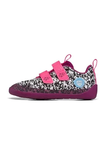 Affenzahn Barfußschuh Knit Happy - Veganer Sneaker für Jungen - Flexibler, rutschfester Minimalschuh mit Klettverschluss und reflektierenden Details. Ideal für warme Tage, besonders leicht und kindgerecht, fördert das Barfußgefühl.