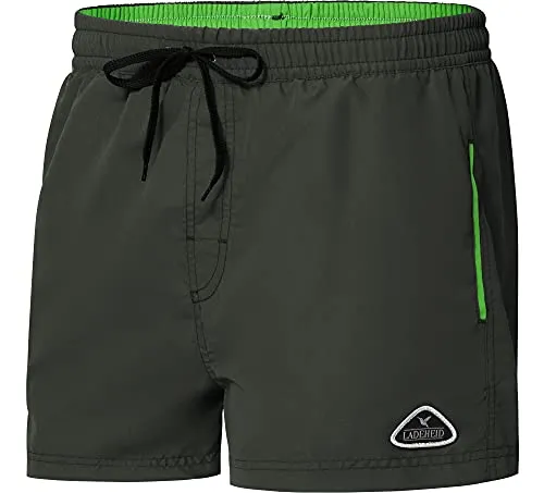 Ladeheid Herren Badehose kurz LAZA1001 - Titan Hellgrün, 6XL - Badeshorts für Herren; Bequem mit breitem Gummibund und Tunnelzug, aus hochwertigem, schnell trocknendem Material für optimalen Tragekomfort am Strand.
