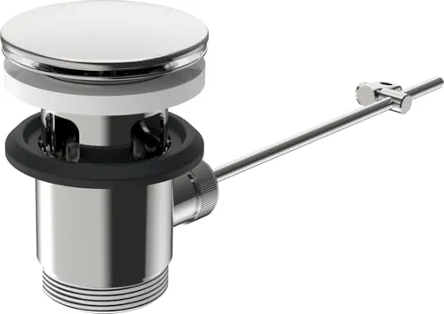 Hansa 59911441 Automatische Ablaufgarnitur Runde/Star Chrom - Waschbecken & Badewanne Wasserhahnausgüsse, hochwertige chromfarbene Ablaufgarnitur mit praktischem Ablaufstopfen für einfachen Wasserablauf.