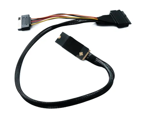 SYSTEM-S M.2 Kabel 50 cm M-Key zu U.2 SFF-8639 NVMe Adapter für SSD Festplatte