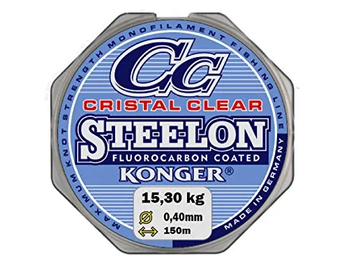 Angelschnur KONGER Cristal Clear Fluorocarbon Coated 0,12-0,50mm /150m Monofile Super stark ! (0,05€/m) (0,40mm / 15,40kg)