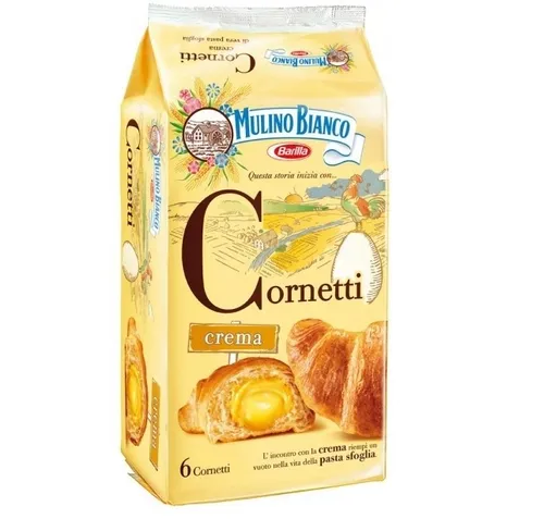 Mulino Bianco 6x Kuchen mit Creme Cornetti Crema Croissant Briosche 40g kekse