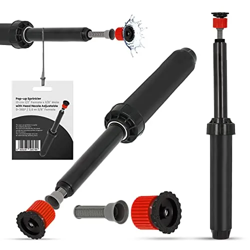 Versenkregner Rasensprenger 15cm Verstellbare Sprinklerdüse 360° 3,6m Universelle Professionelle Bewässerung für Rasenflächen Garten Pflanzbeete Sprinkleranlage Automatischer Sprinklersatz