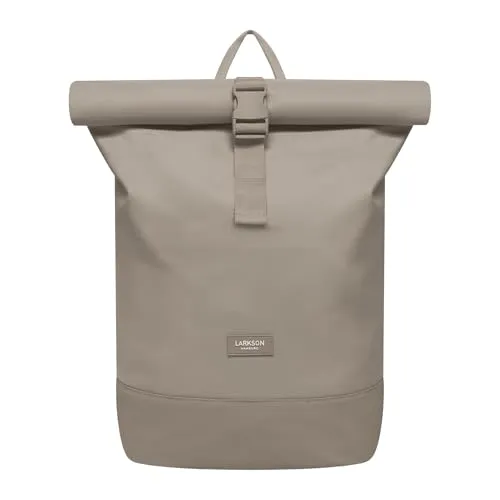 LARKSON Rucksack Janne - Grau, Rolltop mit Laptopfach für Uni, Arbeit & Reisen - Praktischer Rolltop-Rucksack mit Laptopfach für 16 Zoll Geräte. Wasserabweisend, mit durchdachten Fächern und Trolley-Strap für komfortable Reisen. Ideal für Alltag und Freizeit!