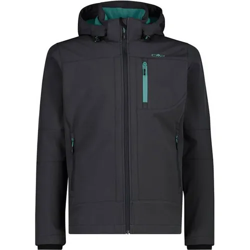 CMP MAN Jacket Zip Hood antracite-lichen (09UT) 52 - Funktionsjacke für Herren mit abnehmbarer Kapuze, wasserdicht (7.000 mm) und atmungsaktiv dank ClimaProtect-Membran – ideal für Outdoor-Aktivitäten und Freizeit.