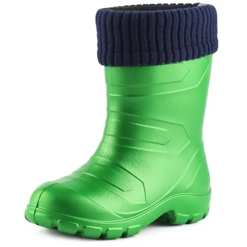 Ladeheid Kinder Gummistiefel LA845KIDS, gefüttert und federleicht - Stiefel für Jungen, ideal für nasse Tage, mit warmem Futter und leichtem Eva-Material für optimalen Tragekomfort.