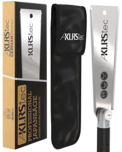 KLRStec Japansäge 240mm Ryoba Feinsäge - Zugsäge für präzise Holz- und Kunststoffarbeiten, ideal für Feinschnitte und detailreiche Projekte.